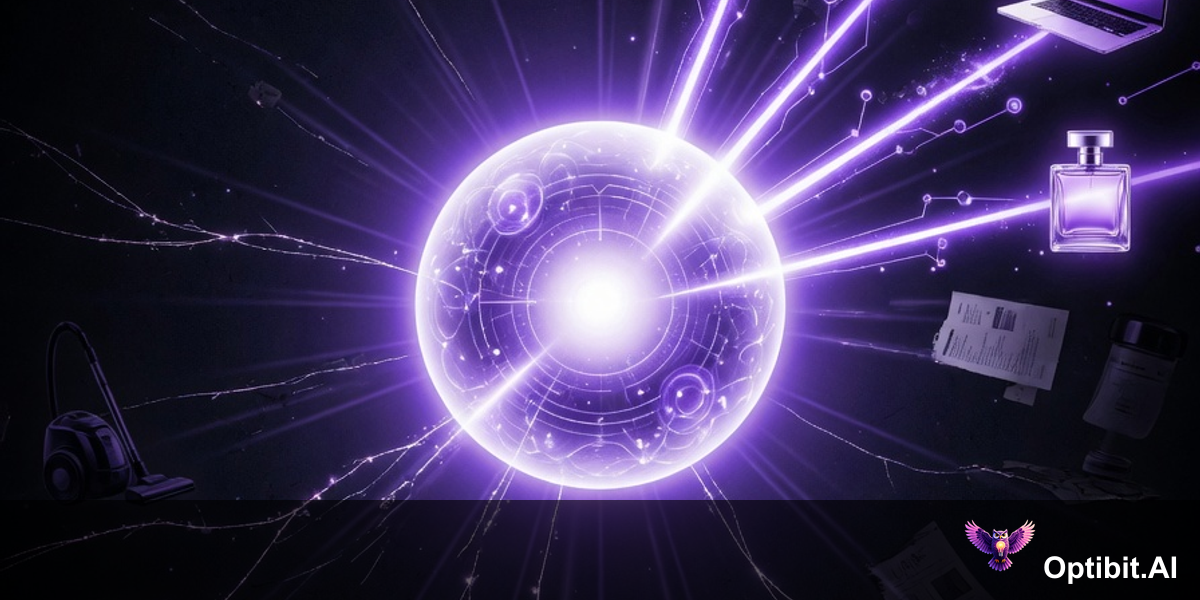 Some products are brightly connected to the AI discovery orb while others sit in shadow, invisible to AI-powered buyer research