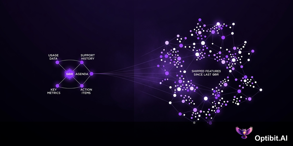 QBR preparation showing features shipped vs features discussed, with a wide gap between them