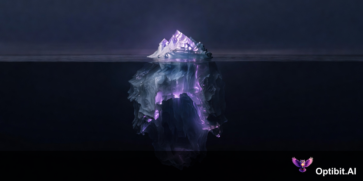 The feature adoption iceberg: a small visible tip of known features above the waterline and a vast hidden mass of unknown features below