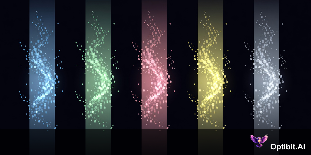 Five isolated team silos with information trapped inside each one and dissolving in the gaps between them