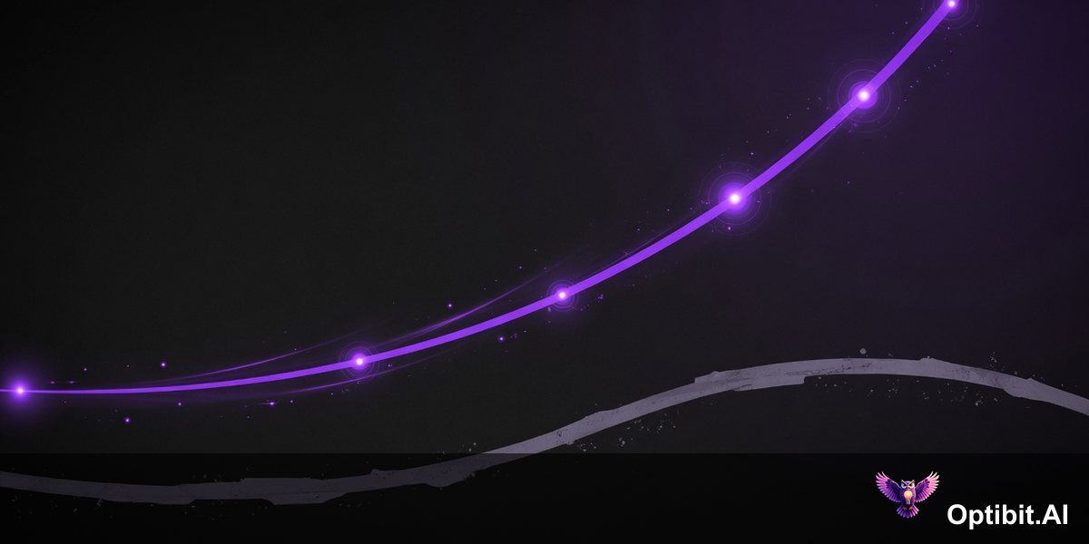 Abstract editorial visualization showing two diverging growth curves representing GTM-native velocity compounding over time versus the default sequential handoff mode with persistent lag