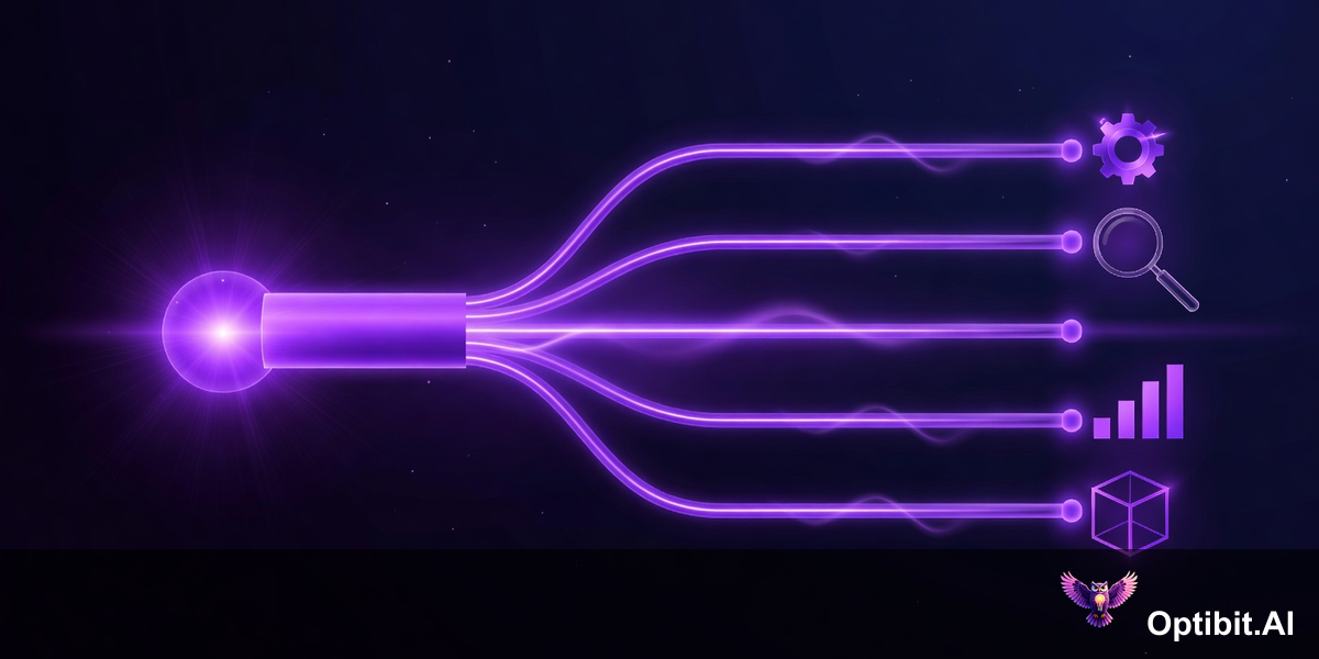 One repo source branching into four parallel content outputs automatically